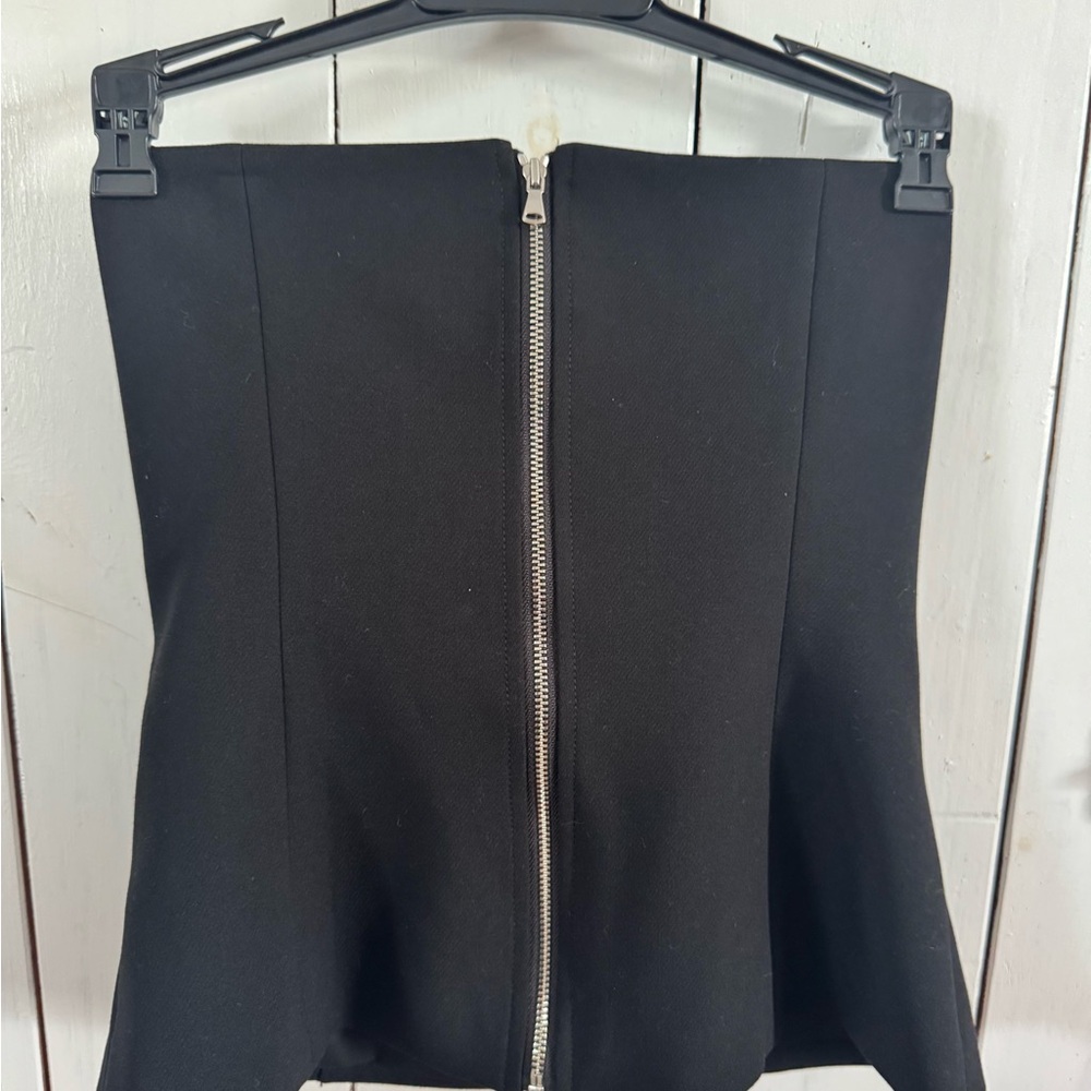 L'AGENCE.  strapless crystal-embellished woven bustier top - Picture 4 of 8
